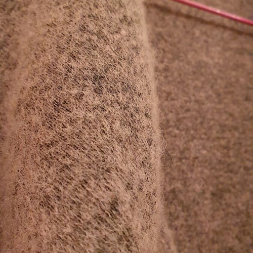 Woolen women's coat used, pink and gray