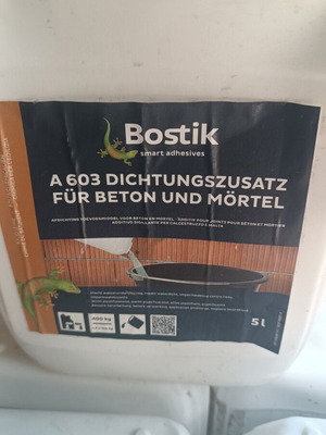 Πρόσμικτα κονιάματος σκυροδέματος Bostik A603 7 τεμάχια και A601 3 τεμάχια, δοχεία 5 λίτρων, καινούργια