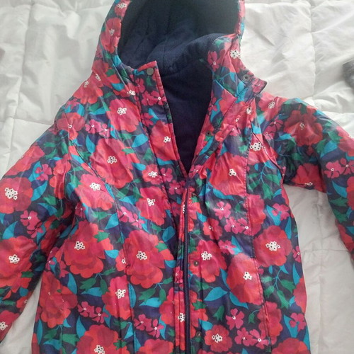 Dpam jacket for 8-year-old girl like new, blue and pink