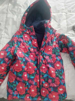 Dpam jacket for 8-year-old girl like new, blue and pink