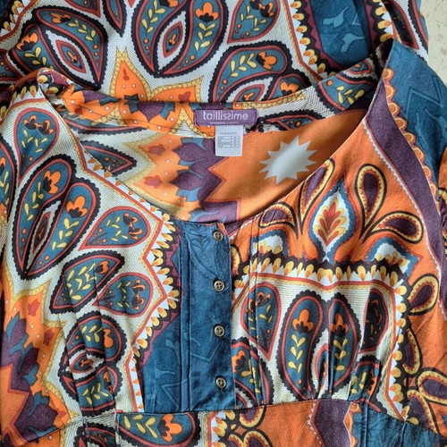 Long dress La Redoute Collections boho style with vibrant colors like new