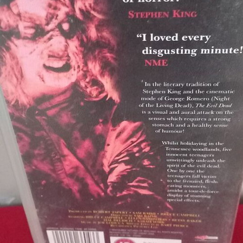 Evil Dead VHS tape, thriller horror
