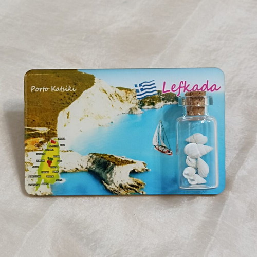 Thassos and Lefkada souvenir magnet set, 2 pieces