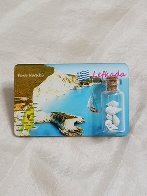 Thassos and Lefkada souvenir magnet set, 2 pieces
