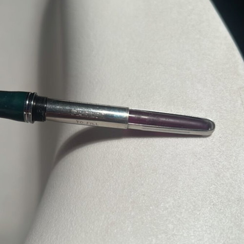 Parker 21 fountain pen used, cypress green, inox cap, silver arrow