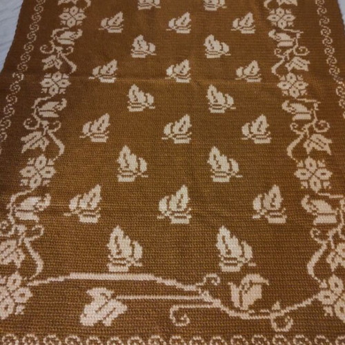 Knitted wool blanket like new, handmade 1.90x1.28 m