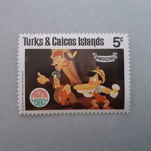 Turks & Caicos Islands Walt Disney Pinocchio Stamps Set 7 Mint