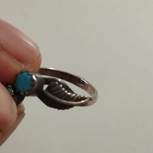 Original Navajo Native American silver 925 ring with turquoise like new, adjustable