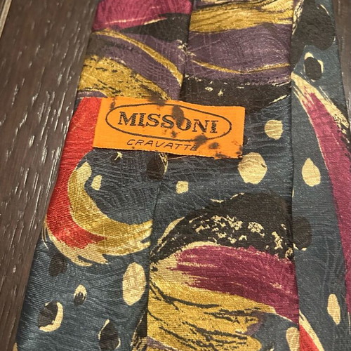 Missoni vintage tie used, multicolored, 100% silk