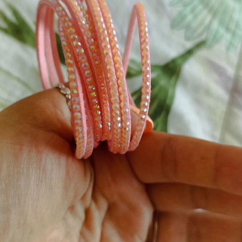 Pink bracelet new with rhinestones