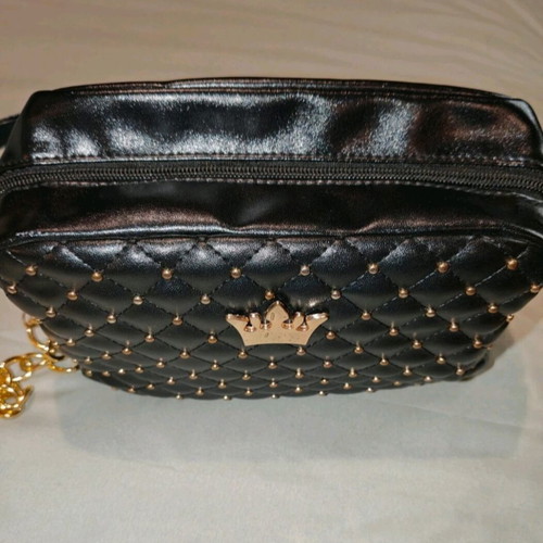 Women's crossbody bag like new, black with gold details