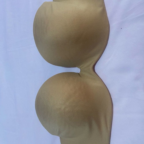 Luna strapless beige bra like new, 75C with removable straps