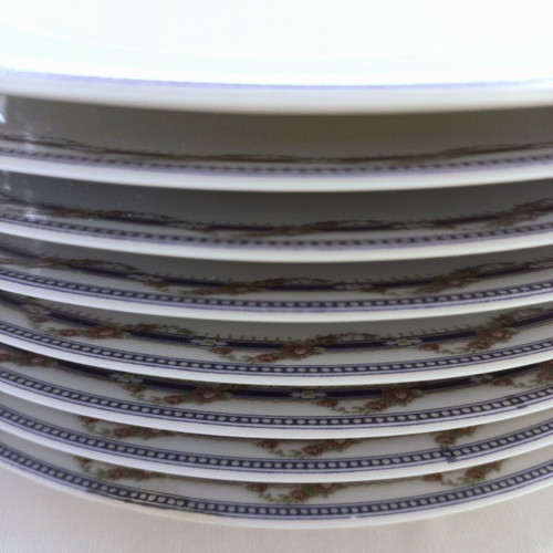 English Porcelain Dinner Plate Set like new, 8 pieces, 27 cm