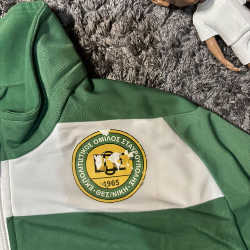 Macron green and white volleyball jacket, size M