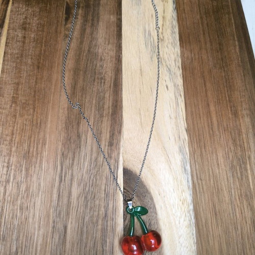 Necklace with cherry stainless steel like new