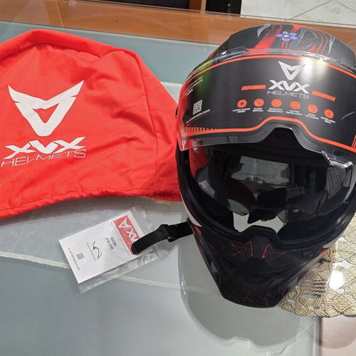 XVX Samurai fullface helmet Large, red-black matte