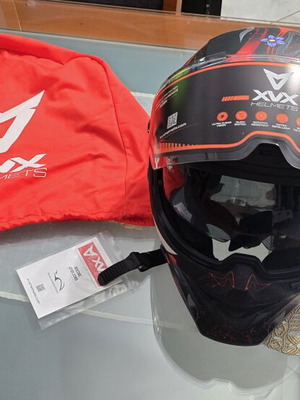 XVX Samurai fullface helmet Large, red-black matte