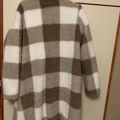 Shein checked coat in excellent condition, beige, size S