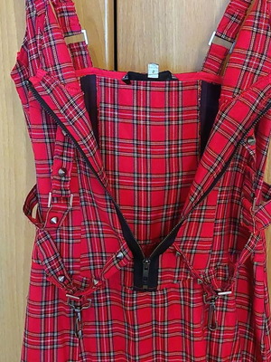 Lip Service red plaid dress, size Small/Medium, gothic punk style
