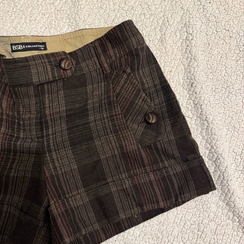 BSB winter plaid shorts like new, brown multicolor, size S