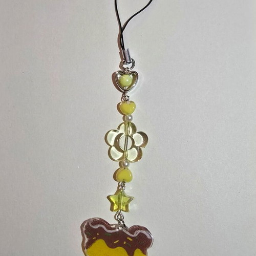 Takoyaki bear keychain like new, handmade