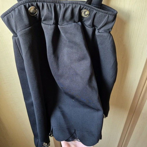 Handmade Black Chaton Salopette Skirt like new with lace