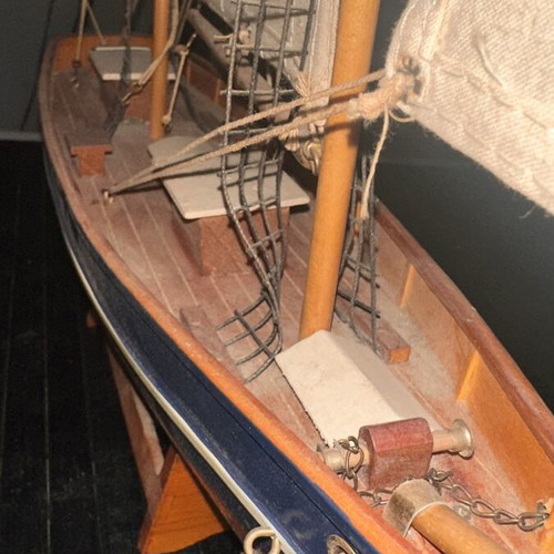 Wooden handmade sailing ship model