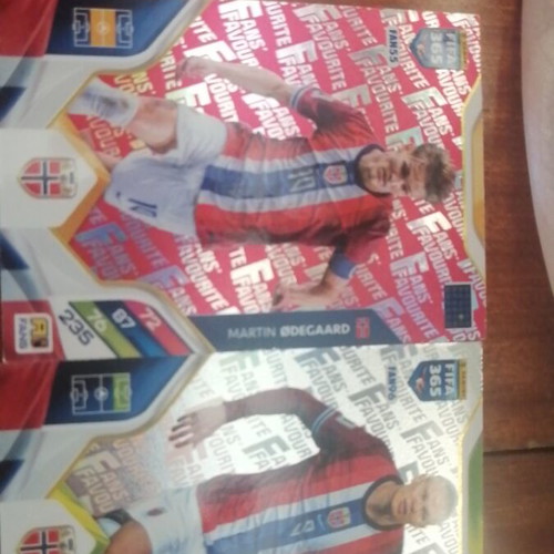 Fan's Favorite Haaland Odegaard collectible cards like new