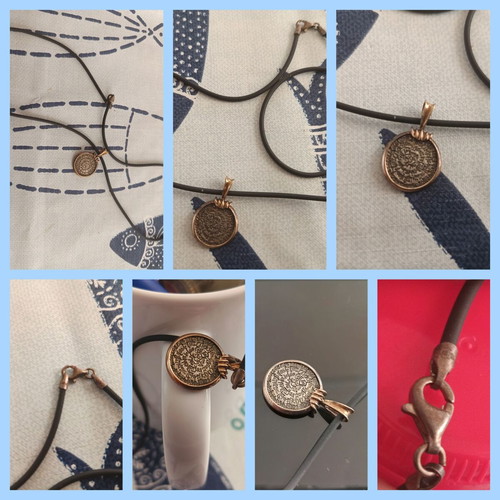 Silver 925 pendant with Phaistos disc and necklace like new