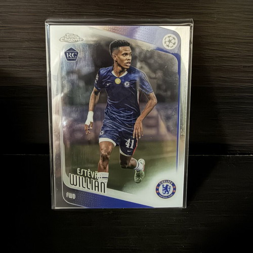 2025-26 Topps Chrome UCC Soccer Base RC Estevao Willian #66 card