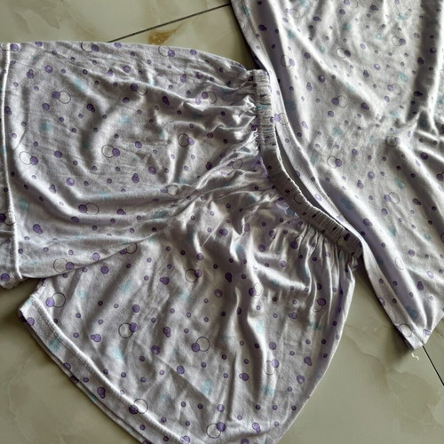 Pajama set, white and purple