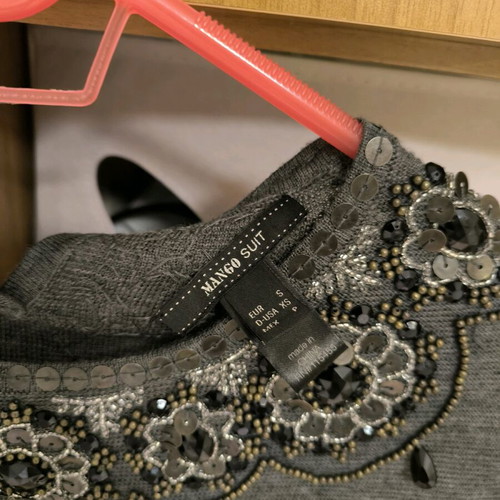 Mango knitted dress with necklace detail, like new, gray, size S