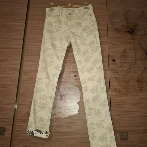 Esprit Denim 5-pocket women's pants beige with grey flowers like new