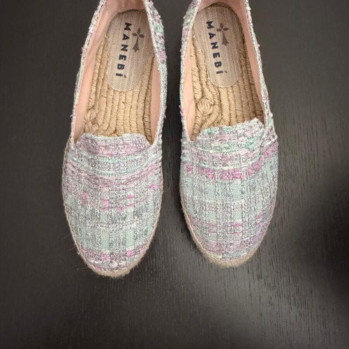 Manebí Pastel Tweed Espadrilles Size 40 with Box