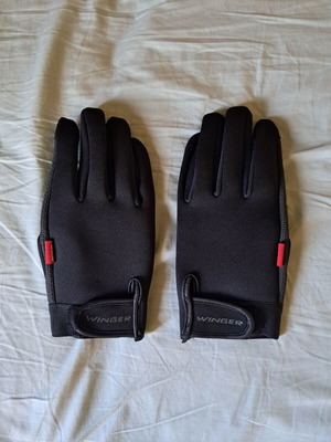 Winger gloves, black and grey, size XL