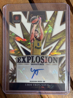 Uros Trifunovic Explosion Signatures κάρτα με αυτόγραφο 2025-26 Maccabi Tel Aviv