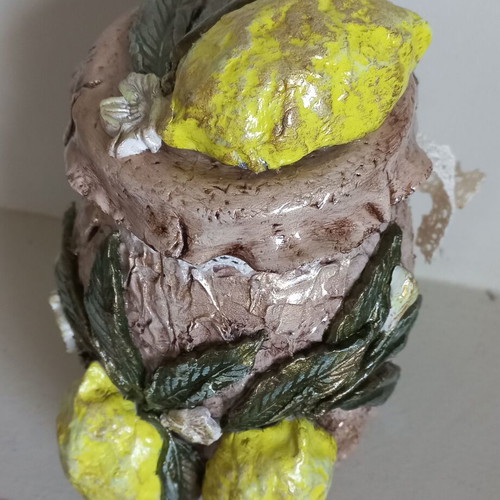 Decorative vase new with handmade lemons 18×10 cm