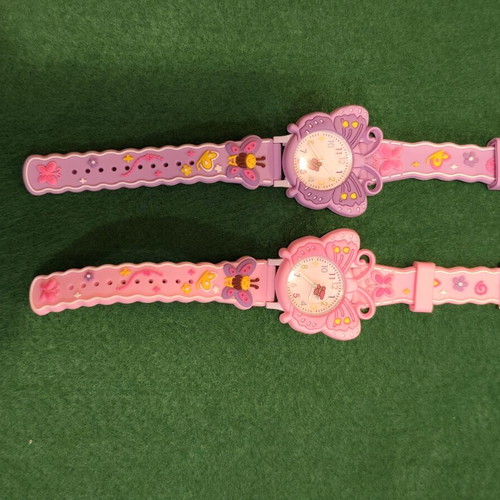 Children's analog butterfly wristwatches 3D set of 2
