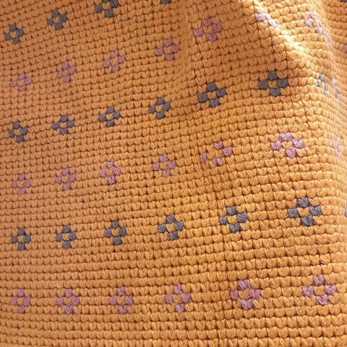 Handmade new blanket 1.75x1.30 orange with brown