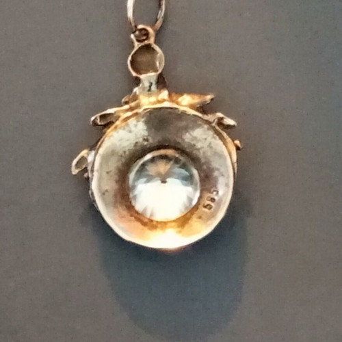 Gold pendant 14k 925 used with brilliant cut zircon