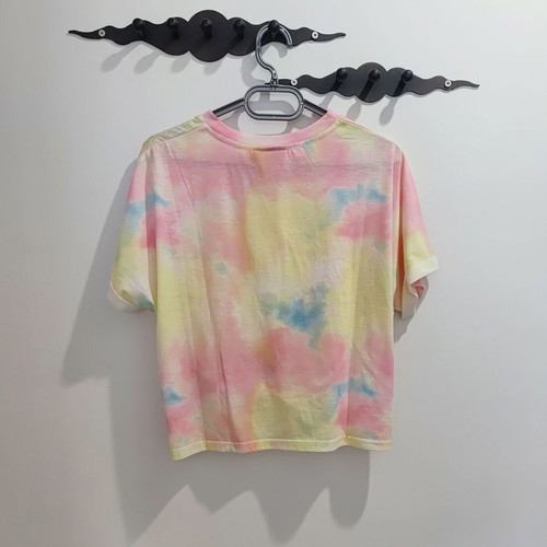 Maui and Sons tie-dye blouse with front tie, size L, like new