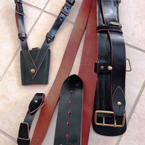 Sam Browne Beewyse London 34" Military Officer Belt Set