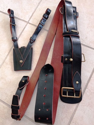 Sam Browne Beewyse London 34" Military Officer Belt Set