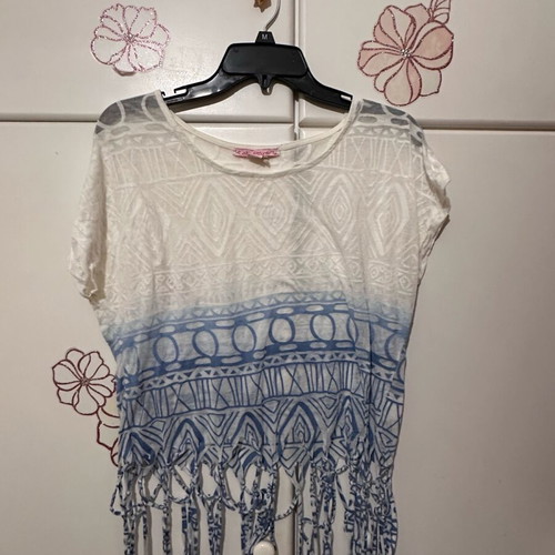 Attrattivo white see through short sleeve blouse like new