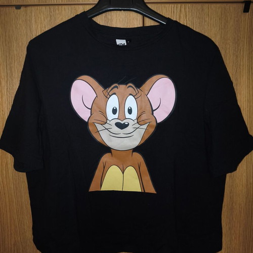 Tom & Jerry Oversized T-shirt M Black with Jerry Print like new