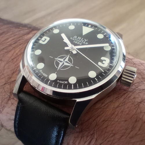 Arly Natostar 1954 new Swiss collectible wristwatch