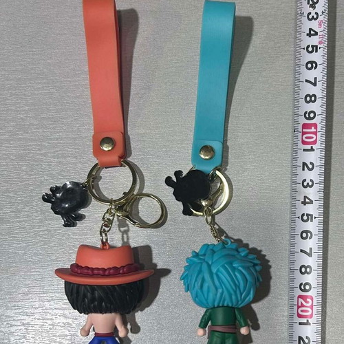 One Piece Keychain Set 2 Ace & Zoro new