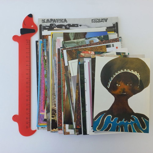Pack of 100 card postal from gallery with contemporary art, like new, 00's