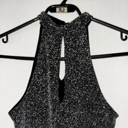Glitter bodysuit H&M new, size XS, black and silver