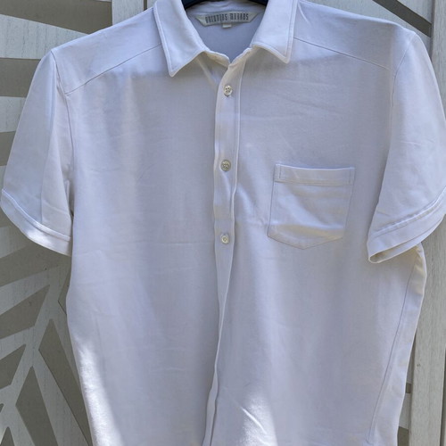 Unisex white shirt by Antonios Markos like new, short sleeve